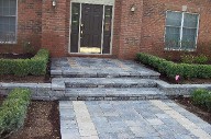 Pearland, Texas, Interlocking Brick Pavers, Retaining Wall, Steps, Landscaping