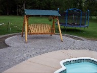Interlocking Paver Patio, Retaining Wall, Raised Patio, Pool Surrounding, Columns, Drainage system