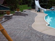 Interlocking Paver Patio, Retaining Wall, Raised Patio, Pool Surrounding, Columns, Drainage system