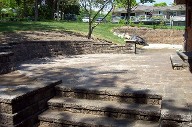 Houston, Texas, Raised Interlocking Patio, Retaining Wall, Dranage System