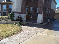 League City, Texas, Interlocking Brick Pavers, Retaining Wall, Driveway Extension, Landscaping, Flowers 