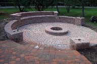 Friendswood, Texas, Bench Seating, Brick Paver Patio, Fire pit, Drainage System