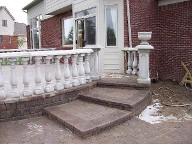 Raised Patio, Precast Columns, Interlocking pavers