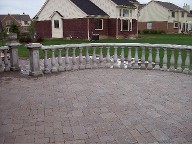 Raised Patio, Precast Columns, Interlocking pavers