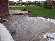 Raised Patio, Precast Columns, Interlocking pavers