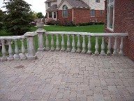 Raised Patio, Precast Columns, Interlocking pavers
