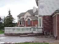 Raised Patio, Precast Columns, Interlocking pavers