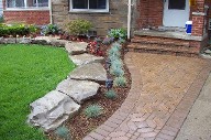 Eastpointe, Michigan, Interlocking Brick Pavers, Boulder Design, Retaining Wall, Landscaping, Brick Sealer