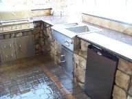 After, Pearland, Texas, Outdoor Kitchen, Veneer Stone, Retaining Wall, Brick Paver Patio After, Pearland, Texas, Outdoor Kitchen, Veneer Stone, Retaining Wall, Brick Paver Patio