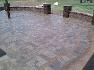 Santa Fe, Texas.  Interlocking Paver Patio, Free Standing Wall, Columns and Pergola