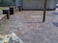 Santa Fe, Texas.  Interlocking Paver Patio, Free Standing Wall, Columns and Pergola