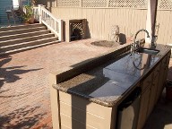After Picture.. Galveston, Texas, Belgard Brick Paver Patio, Arbor, Outdoor Kitchen