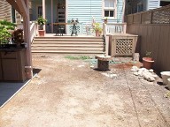 Before Picture. Galveston, Texas, Belgard Interlocking Brick Paver Patio, Outdoor Kitchen