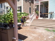Before Picture. Galveston, Texas, Belgard Interlocking Brick Paver Patio, Outdoor Kitchen