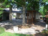 Friendswood, Texas, Interlocking Brick Pavers, Stone Veneer Retaining Wall, Fountain, Flagstone Walkway