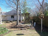 Friendswood, Texas, Interlocking Brick Pavers, Stone Veneer Retaining Wall, Fountain, Flagstone Walkway