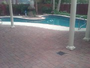 Clear Lake Texas Pool Decking Belgard Cambridge Collection Brick Pavers Drainage Retaining Wall Walkway 