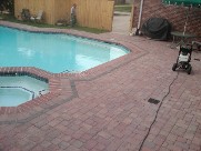 Clear Lake Texas Pool Decking Belgard Cambridge LCollection Brick Pavers Drainage Retaining Wall Walkway Landscaping Fire Pit