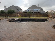 League City Texas Pool Decking Belgard Mega Arble Brick Pavers Drainage Retaining Wall Walkway Landscaping