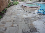 League City Texas Pool Decking Belgard Lafitt 3 Piece Drainage Retaining Wall Walkway Landscaping