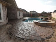 League City Texas Pool Decking Belgard Cambridge Collection 3 Piece Drainage Retaining Wall Walkway Landscaping