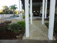 Galveston Pool Deck Belgard Cobble Stone Brick Pavers Landscaping Retaining Wall Fence
