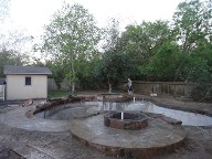 Dickinson Texas Pool Deck Fire Pit Drainage Landscaping Steps Retaining Wall