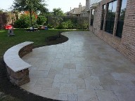 Sugar Land Travertine Bench Seating Low Voltage Lighting Veneer