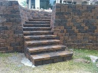 Retaining wall, steps, Friendswood, Texas