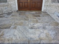 Houston, Texas Retaining Wall, Step System, Travertine, Drainage System, Fire Pit, Fire Place