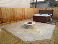 Houston Texas Fire Pit, Travertine Patio