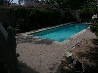 Houston Texas Retaining Wall, Step System, Belgard Brick Paver Pool Decking, Drainage System, Fire Pit, Fire Place