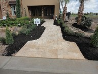 Pearland, Texas Retaining Wall, Step System, Travertine Pool Decking, Drainage System, Fire Pit, Fire Place