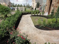 Pearland, Texas Retaining Wall, Step System, Travertine Pool Decking, Drainage System, Fire Pit, Fire Place
