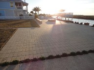 Galveston Island, Patio, Bench Seating, Fire Pit, Walkway, Drainage system