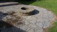 League City Texas Fire Pit Mega Arble Brick Paver Patio Drainage System