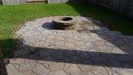 League City Texas Fire Pit Mega Arble Brick Paver Patio Drainage System