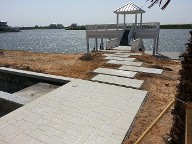 Galveston, Texas Shell Stone Pool Decking, Drainage Systems and Walkways